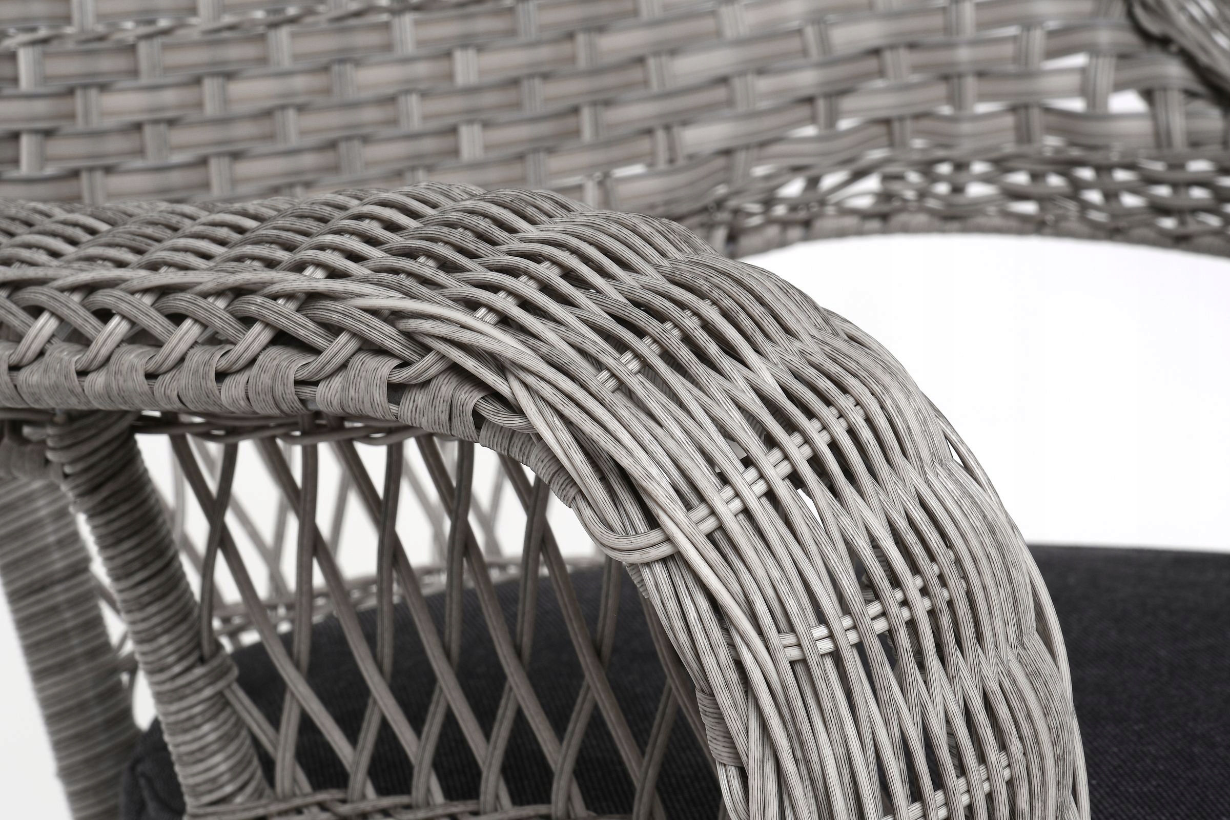 Meble ogrodowe stół okrągły 4 krzesła rattan Materiał dominujący technorattan