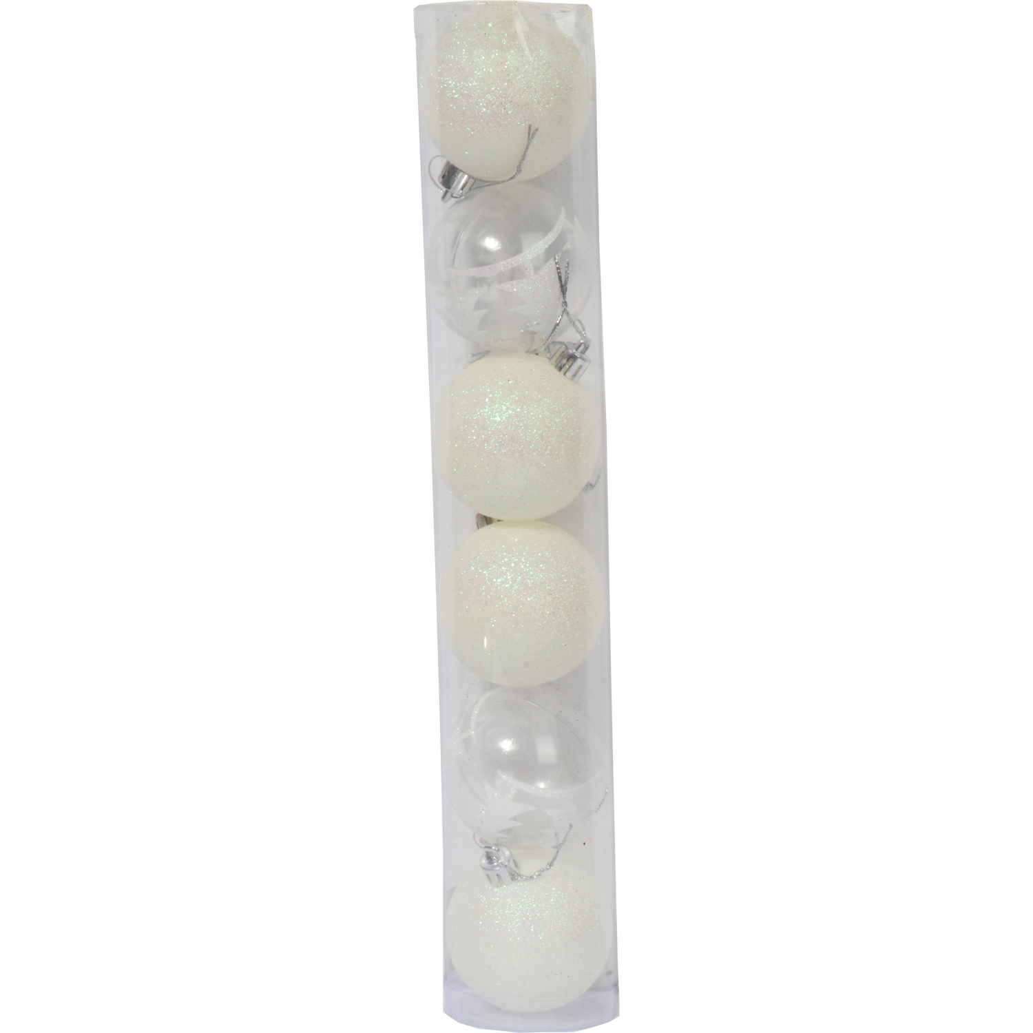 

Komplet zestaw 6 Bombek Plastikowych 6 CM Białe