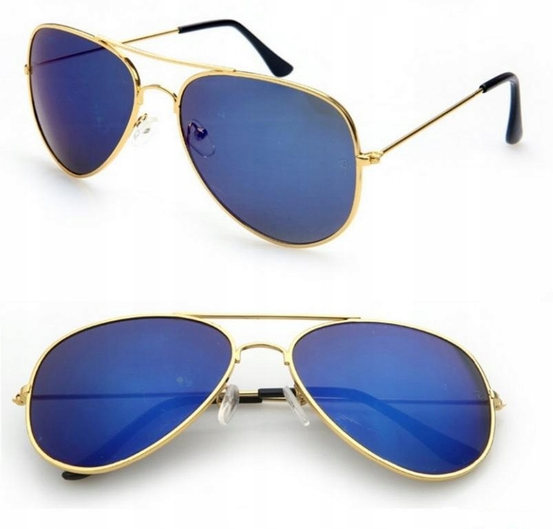 

Damskie Okulary Pilotki Lustrzanki Aviator Blue