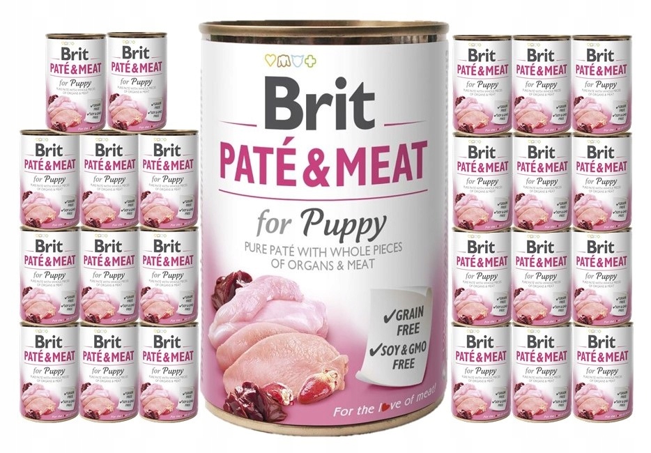 Levně Brit Pate&Meat Puppy vlhké krmivo pro štěňata 24x400g Kuřecí Krůta
