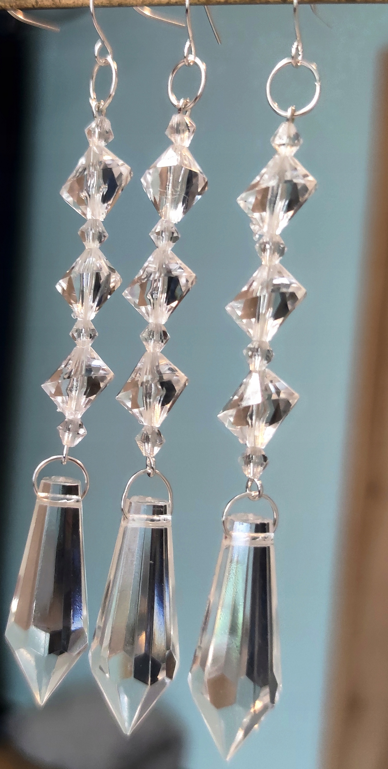 ZAWIESZKI OZDOBA SOPELEK KRYSZTAŁKI 10 SZTUK Długość 11.5 cm