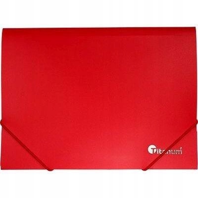 TECZKA PP A5 Z GUMKĄ CZERWONA, TITANUM