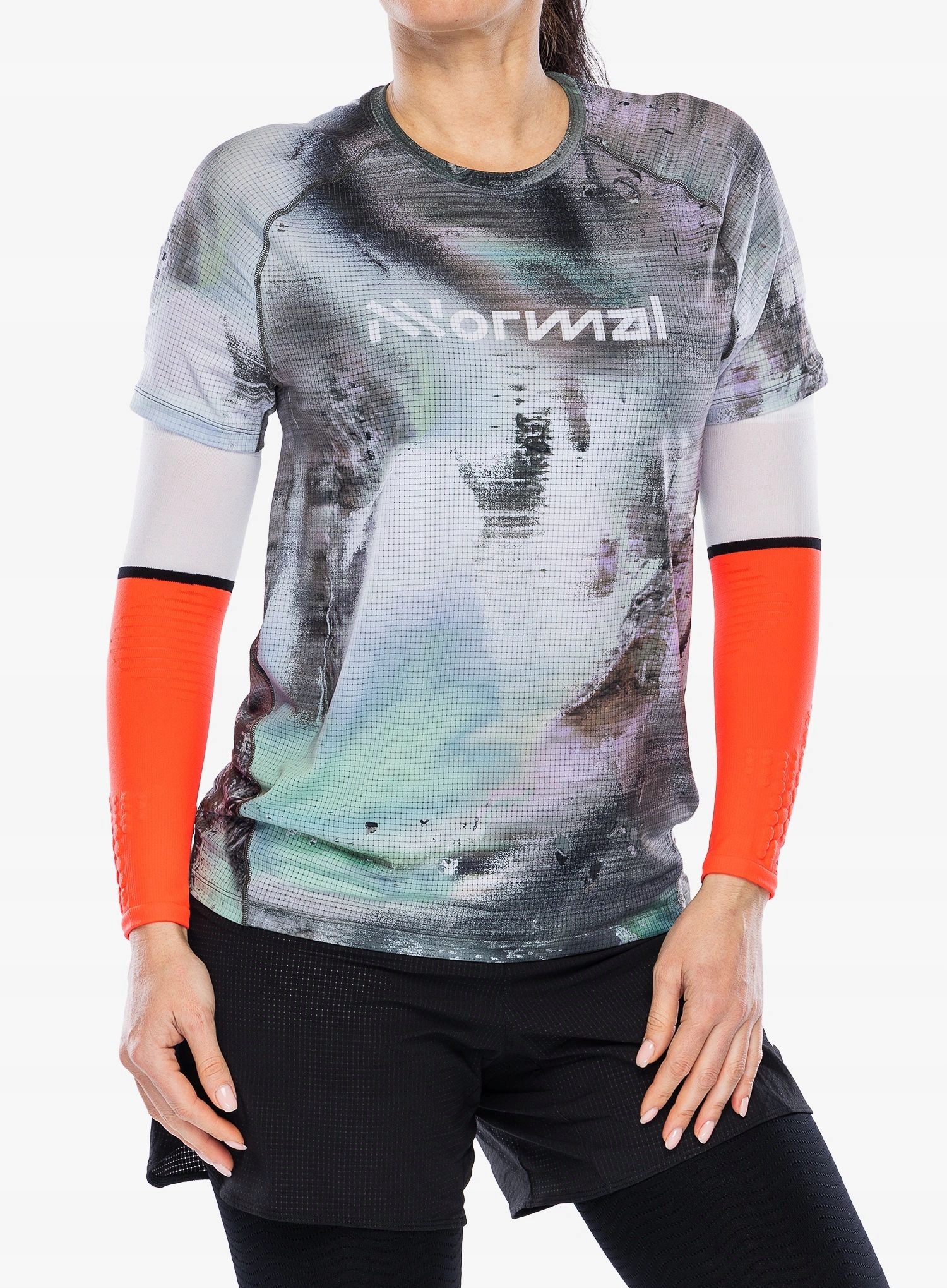 Kompresní rukávky Compressport ArmForce Ultralight bílá/fluo červená S