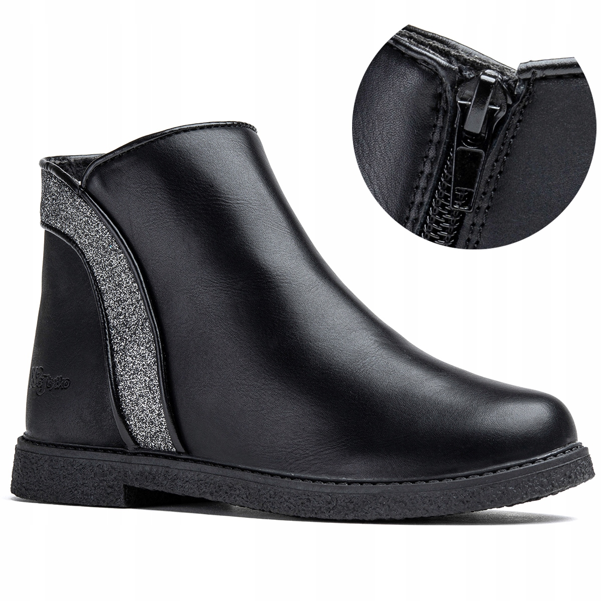 Botki trzewiki dziewczęce ocieplane FUTERKO modne SUWAK urocze Wojtyłko 31