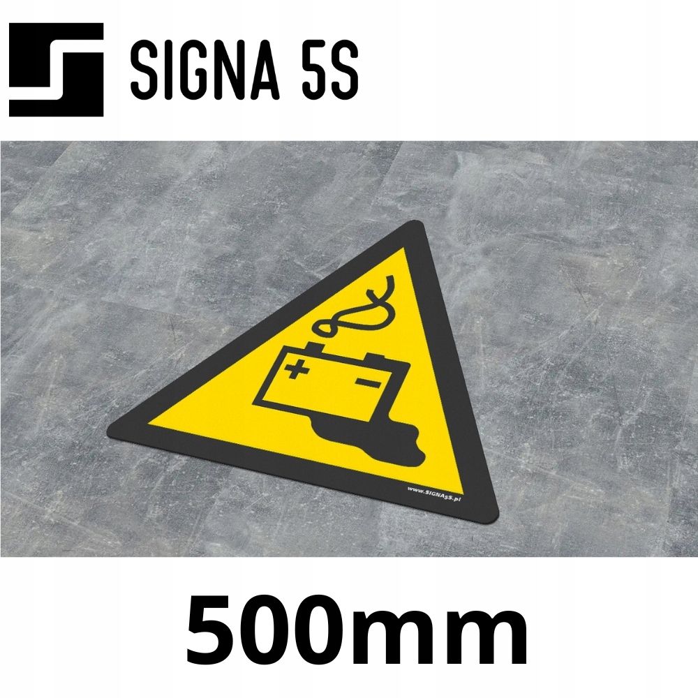 Podlahová značka SafeWalk „Varování před nabíjením baterie“ 50 cm R10