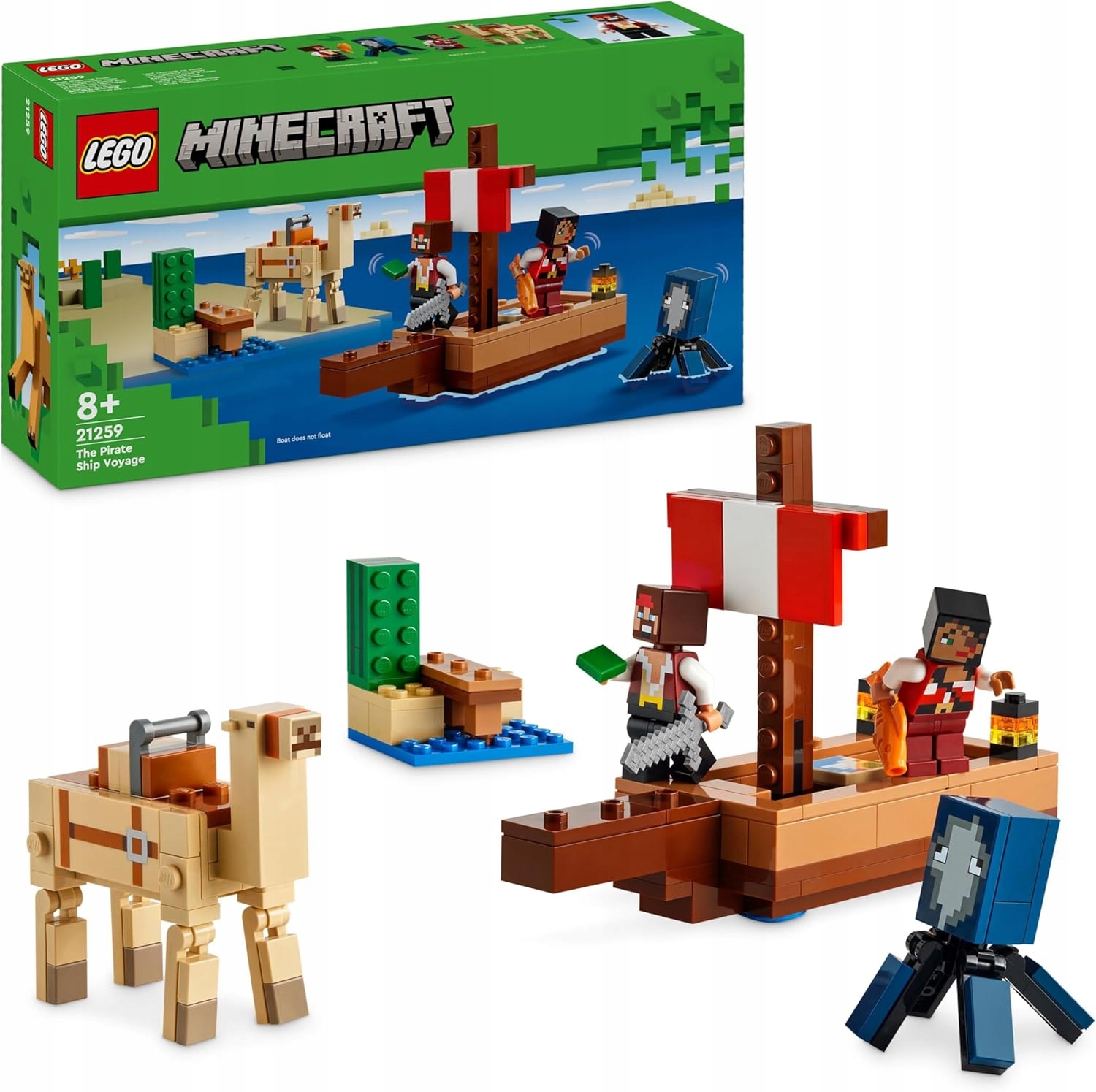 Lego Minecraft 21259 – Plavba pirátskou lodí s olihní a piráty
