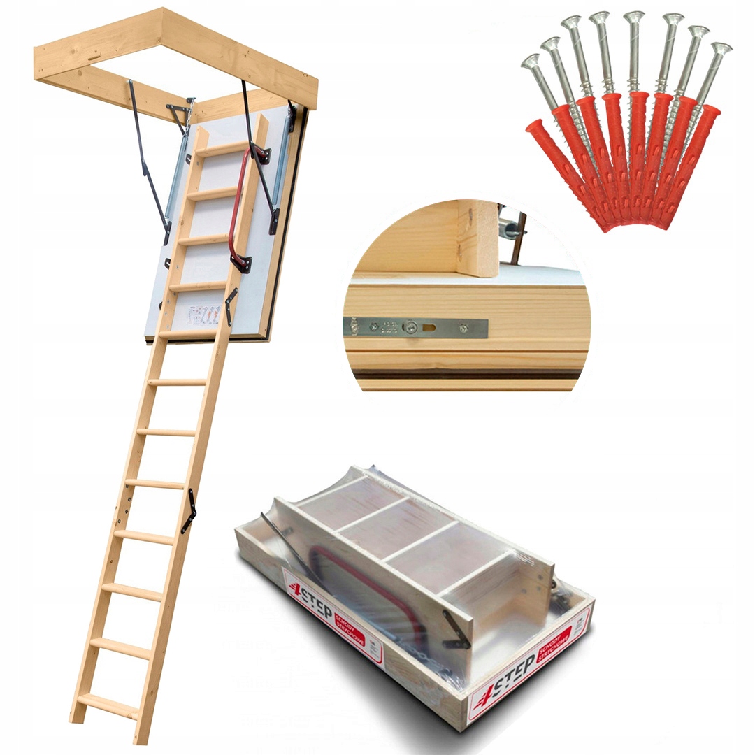 Půdní schody Extreme 76 mm 120x60 0,55 W/m2K H275 cm Výlez Šrouby Bonus