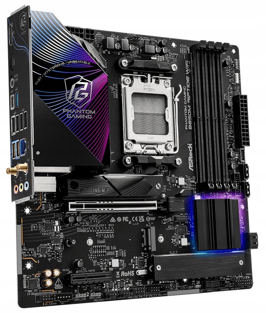 ASRock B850M Riptide WiFi Amd B850 AM5 4x DDR5 DIMM 3x M.2 Hdmi