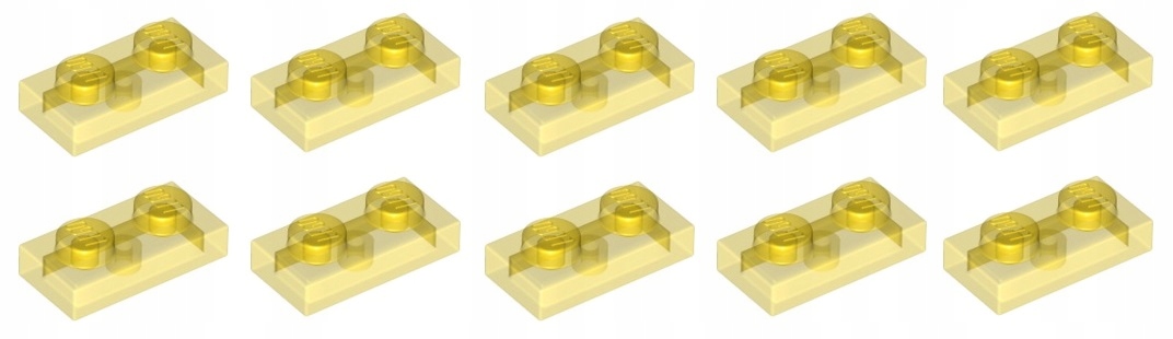 

Lego płytka 1x2 przez.żółty 10szt. 3023 28653 Nowa