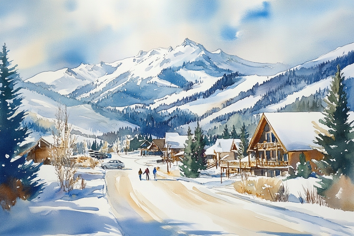 Obraz Na Plátně Canvas Krajina Zima Sníh Mráz Hory Letovisko Vesnice 120x80