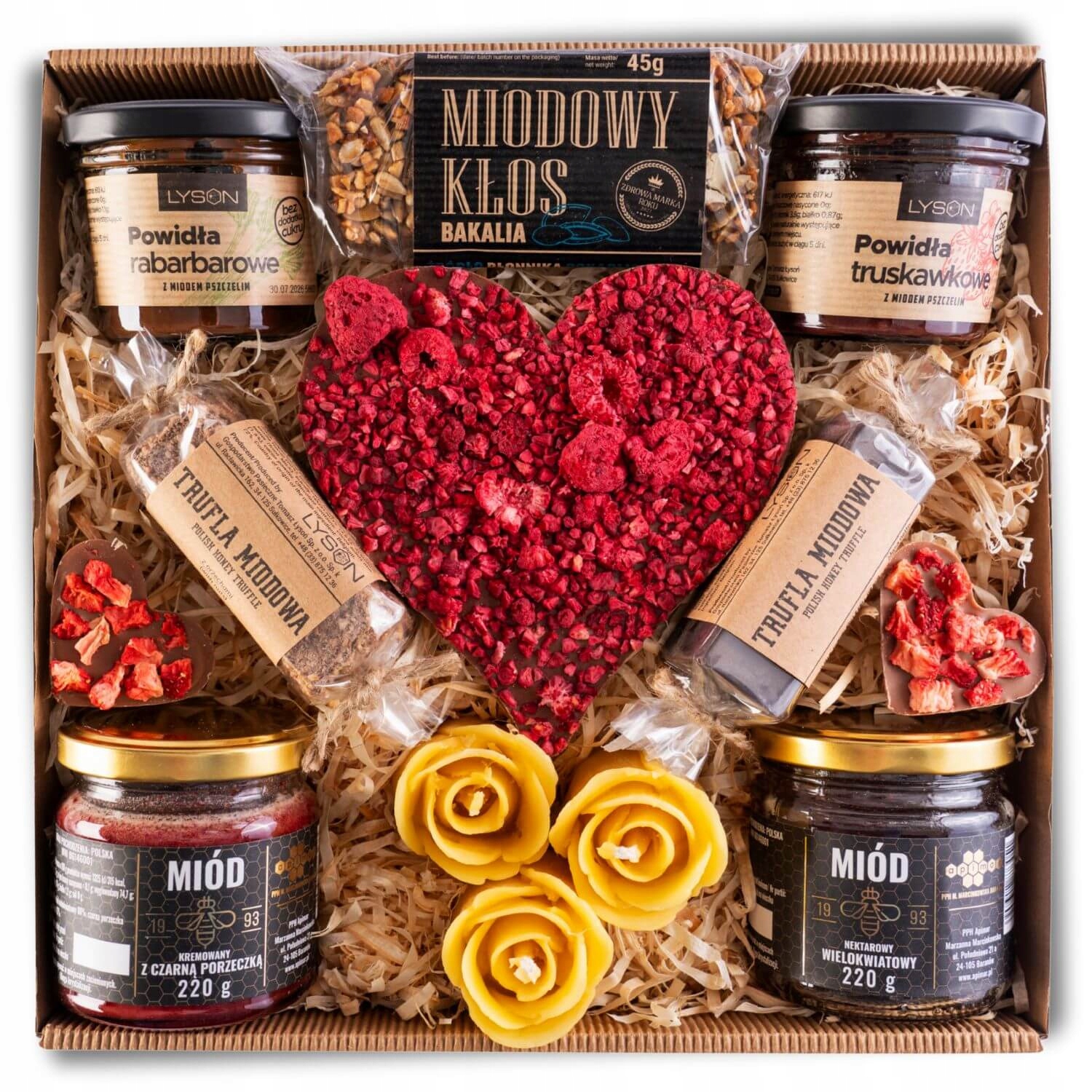 Levně Dárkový Košík s medem, čokoládou a sladkostmi