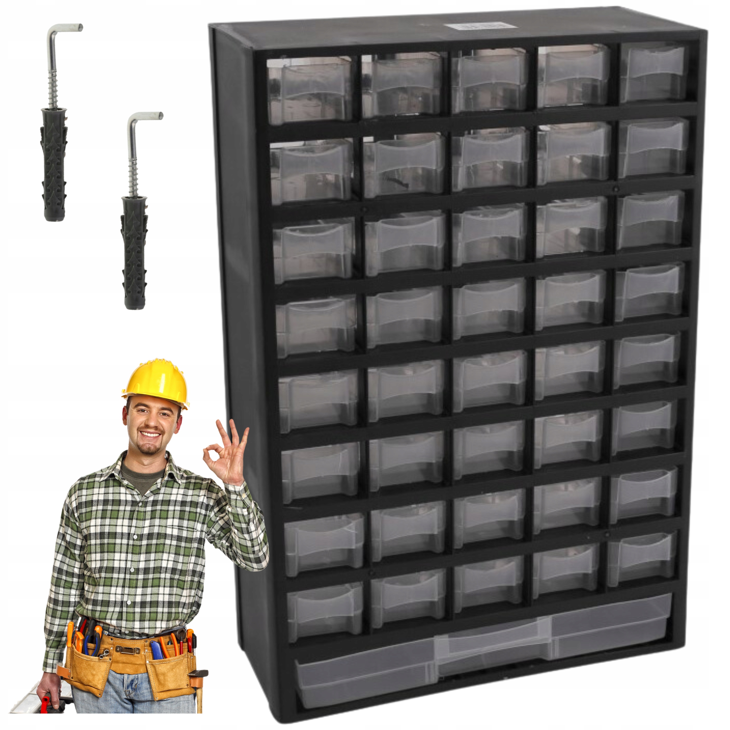 Dílenský Organizér Skříňka Na Šroubky Zásuvky Modulární Nástěnný Regál 41