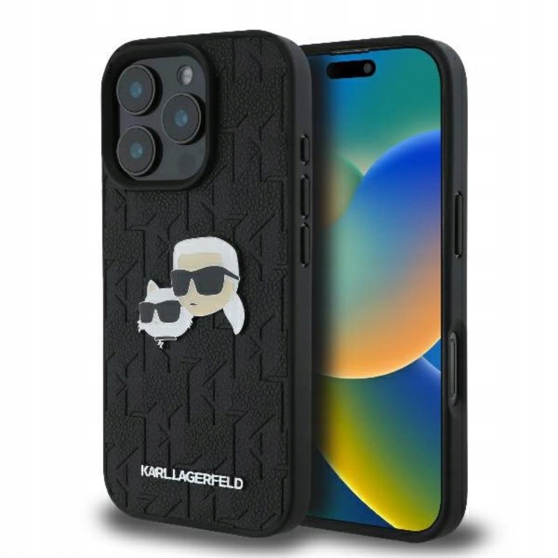 Karl Lagerfeld Monogram Pouzdro pro iPhone 16 Pro (černé)