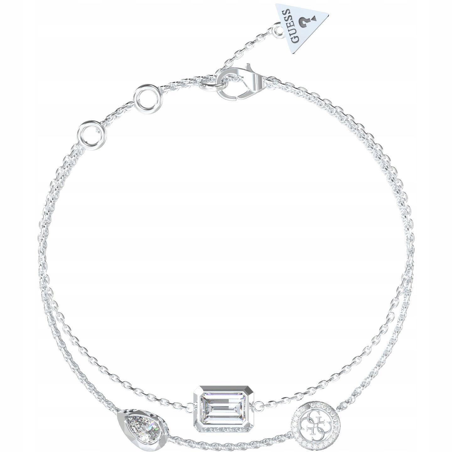 Dámský stříbrný náramek Guess zirkon 18 cm