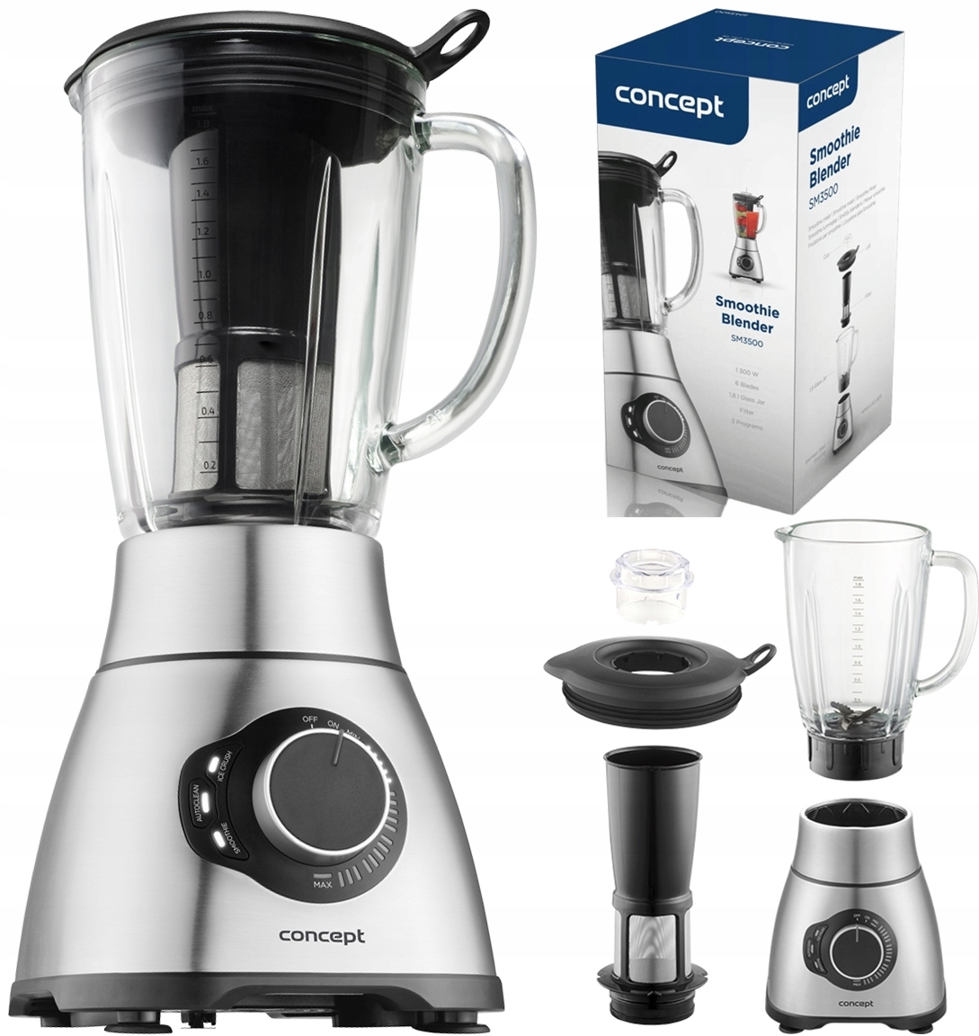 Blender kielichowy Concept Mocny 1300 W 1,8 L Smoothie Ice Crush