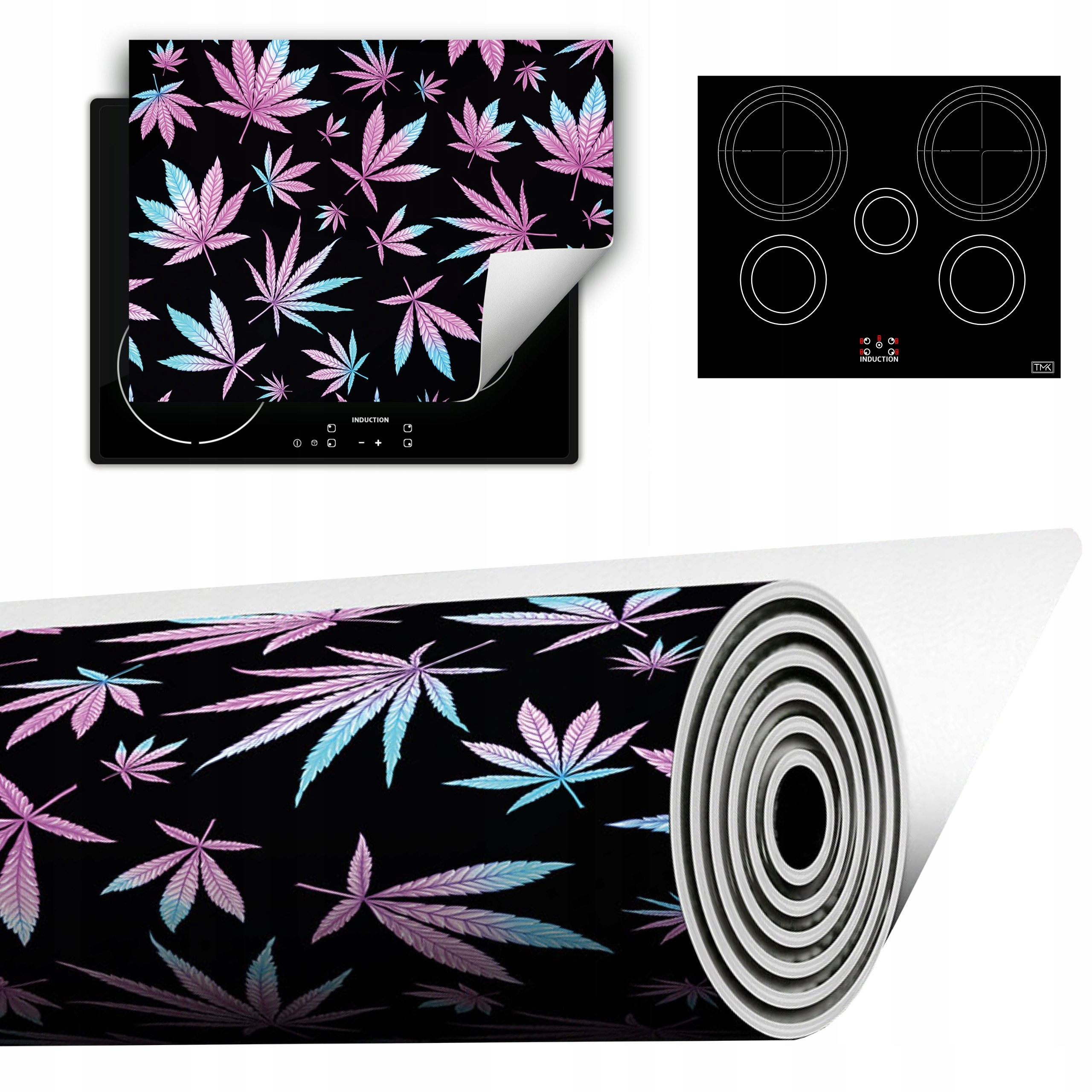 Vinylová Podložka Do Kuchyně Více Místa 70x52 černá konopí