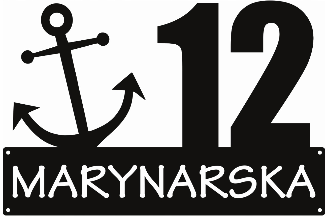 Číslo Na Dom 48 cm Tabuľa Adresa Oceľ 2 mm Námornícka Ul.