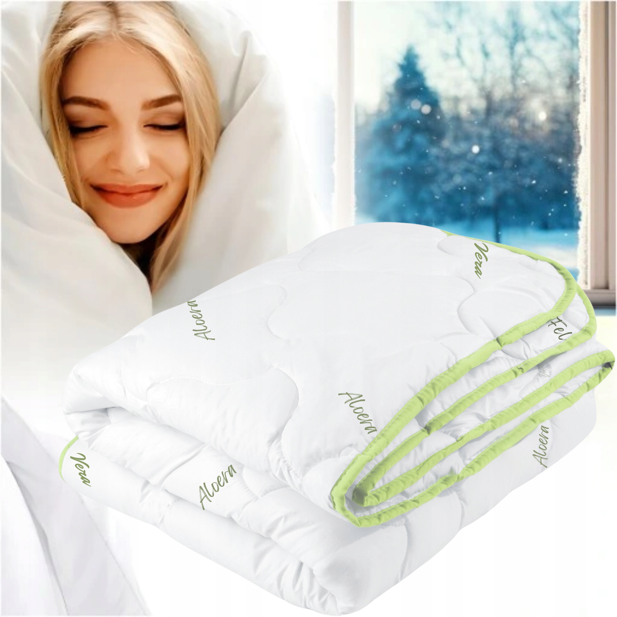 Přikrývka 200x220 Aloe Vera Teplá Antialergická Bavlna Silná Aloe Vera Lehká