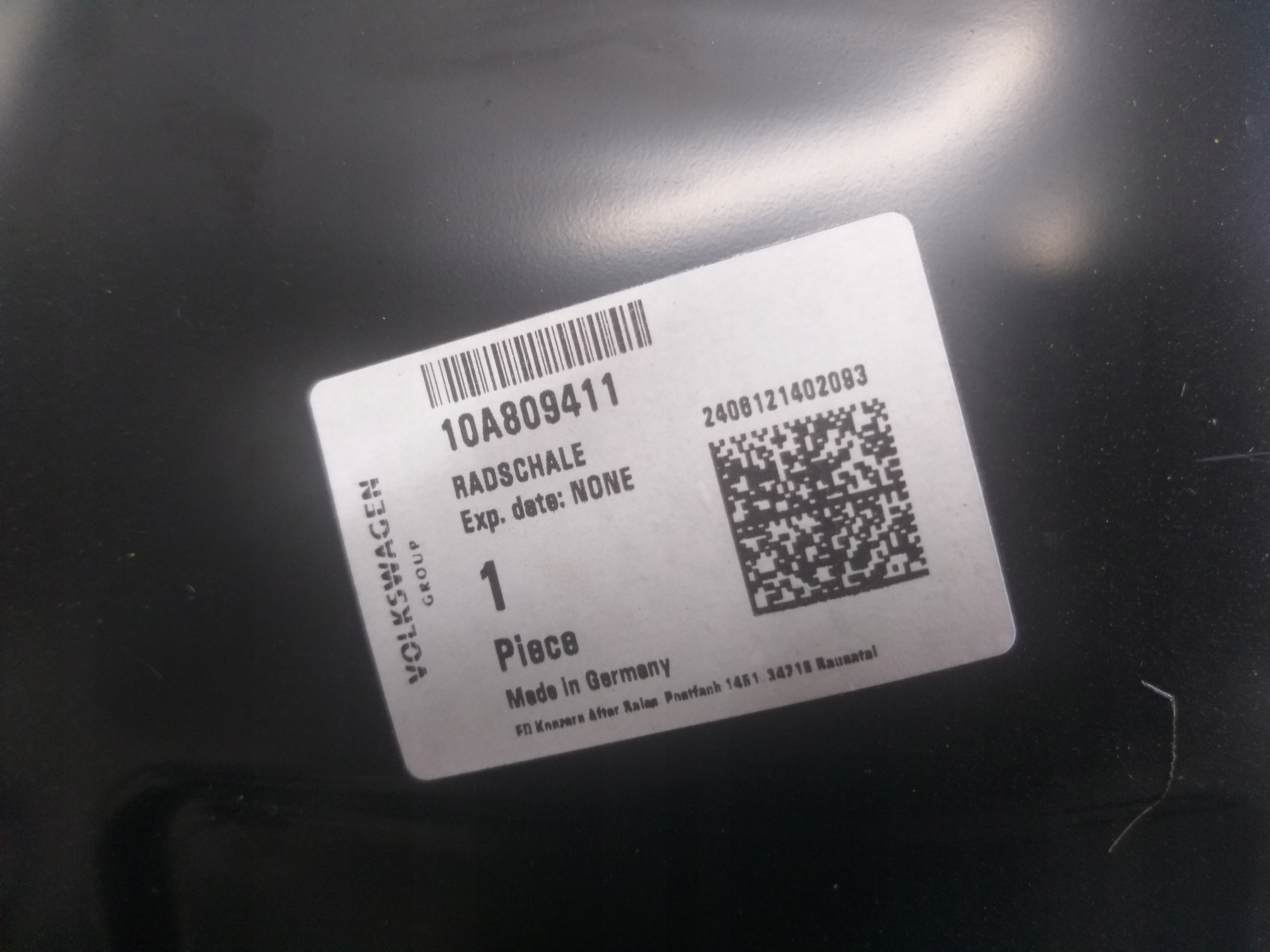 fender rear part right mudguard inner VW ID3 ID 3 ID-3 10A809411