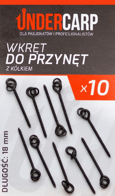 

Undercarp Wkręt do przynęt z kółkiem 18m- 10 szt