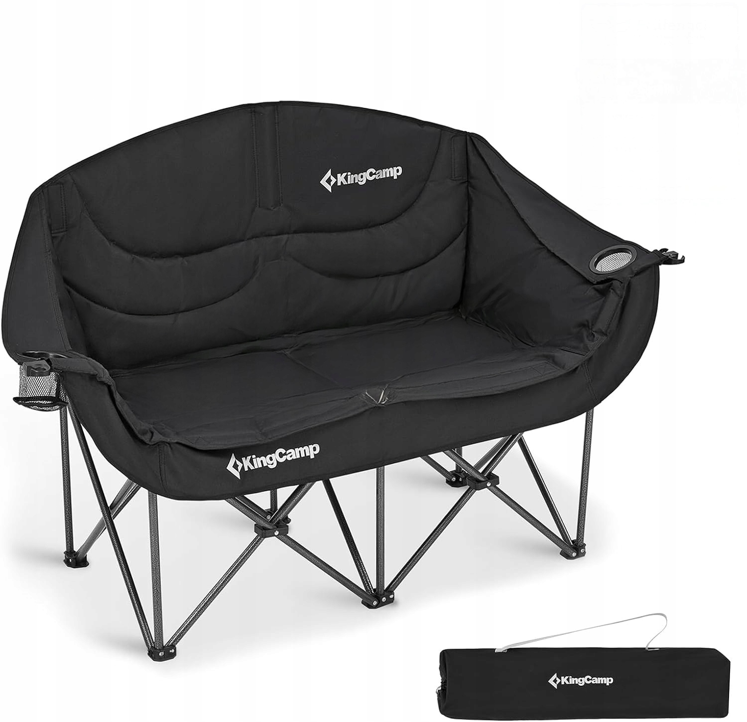 Krzesło Kempingowe Podwójne Sofa 2-OSOBOWA Kingcamp 300kg Wyściełane