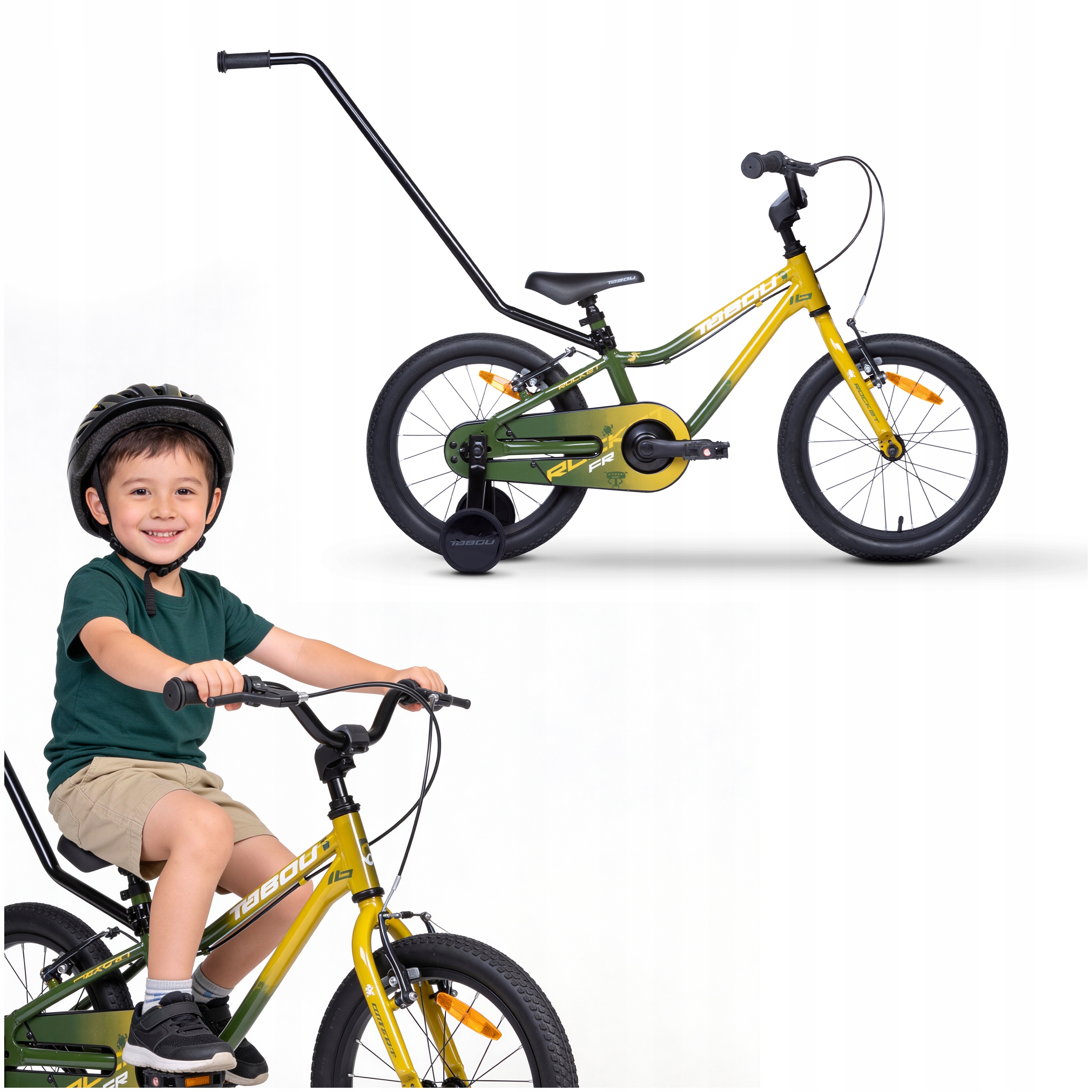 Rower Dziecięcy Rowerek 16 Cali Dla Chłopca Lekki Prowadnik Koła Boczne