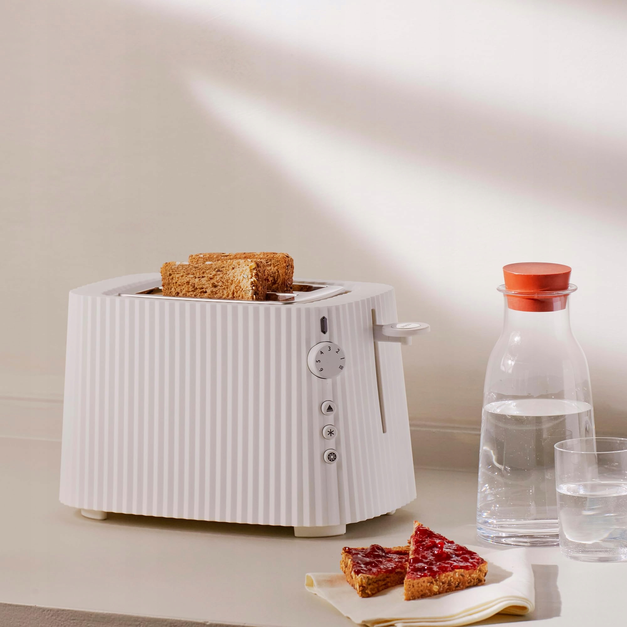 ALESSI Plissé Toster 850W Biały Sześć Poziomów Opiekania Europejski Wtyk — miniatura 8