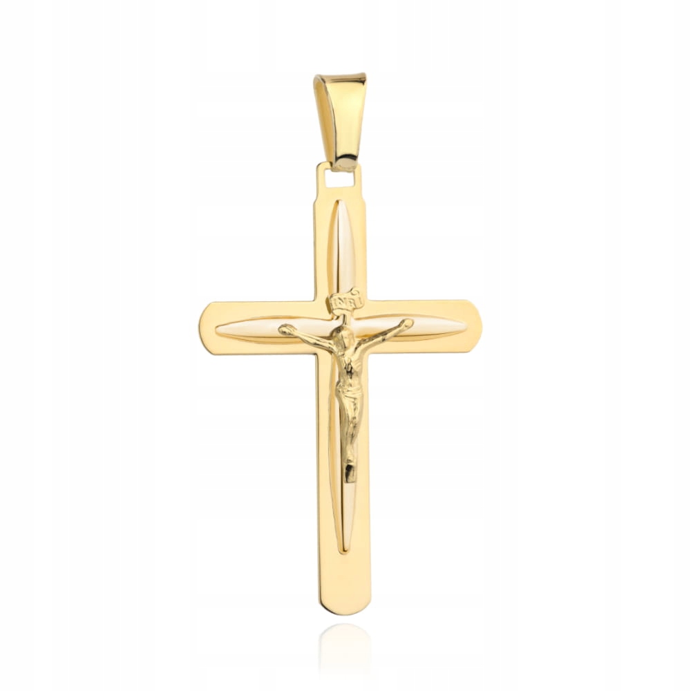 Zlatý kříž s Ježíšem ryzost 585 , 3,15 g, elegantní náboženský šperk