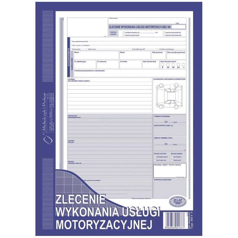 

Druk Zlecenie Wykonania Usługi Motoryzacyjn. 651-1