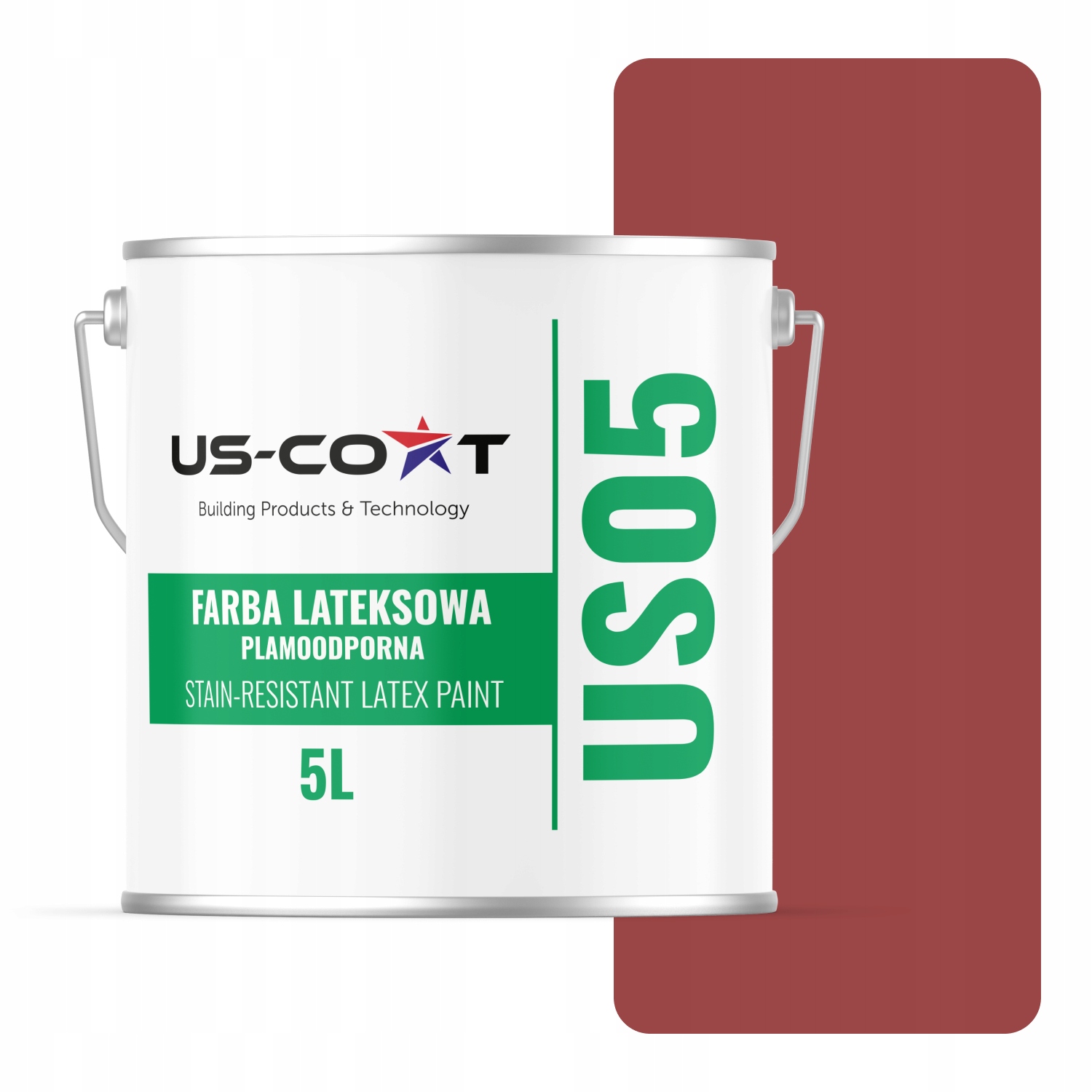 Latexová Farba Odolná Voči Škvrnám Červená Tmavá H3412 5L Matná Na Steny