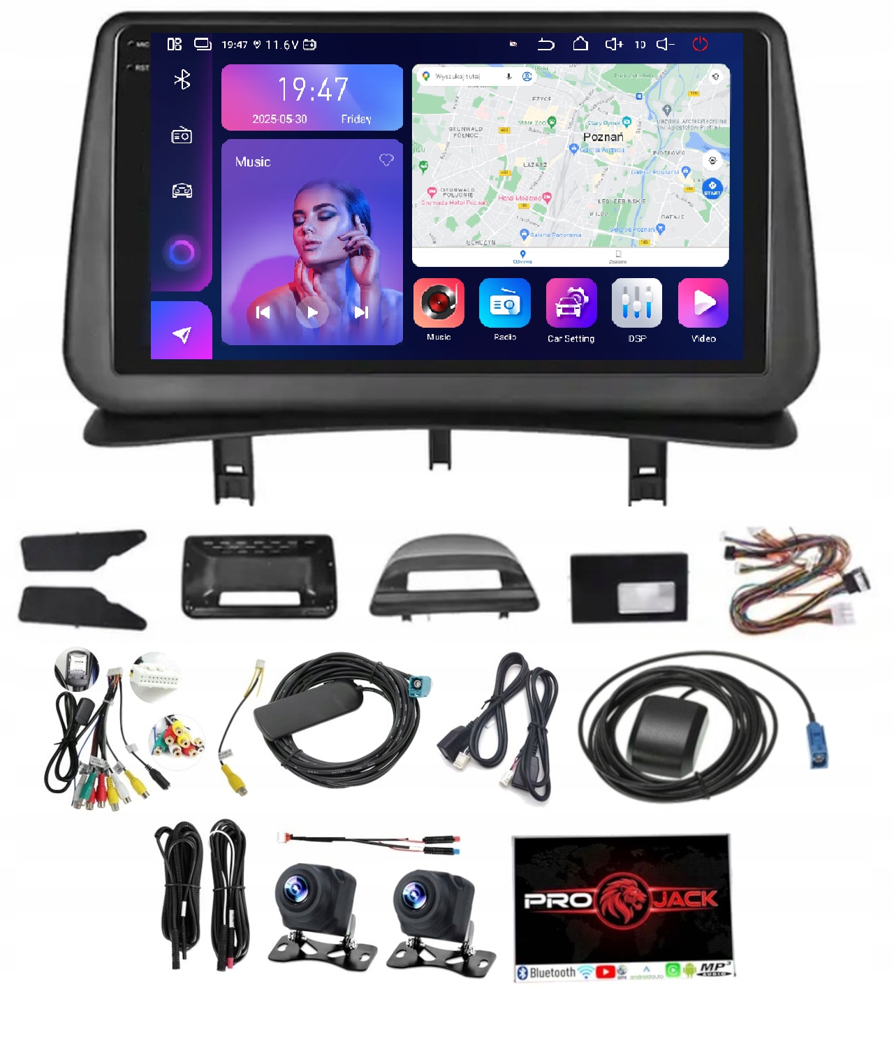 Rádio Navigácia Renault Clio 2005-2014 Carplay Android Auto 8GB 256GB Sim