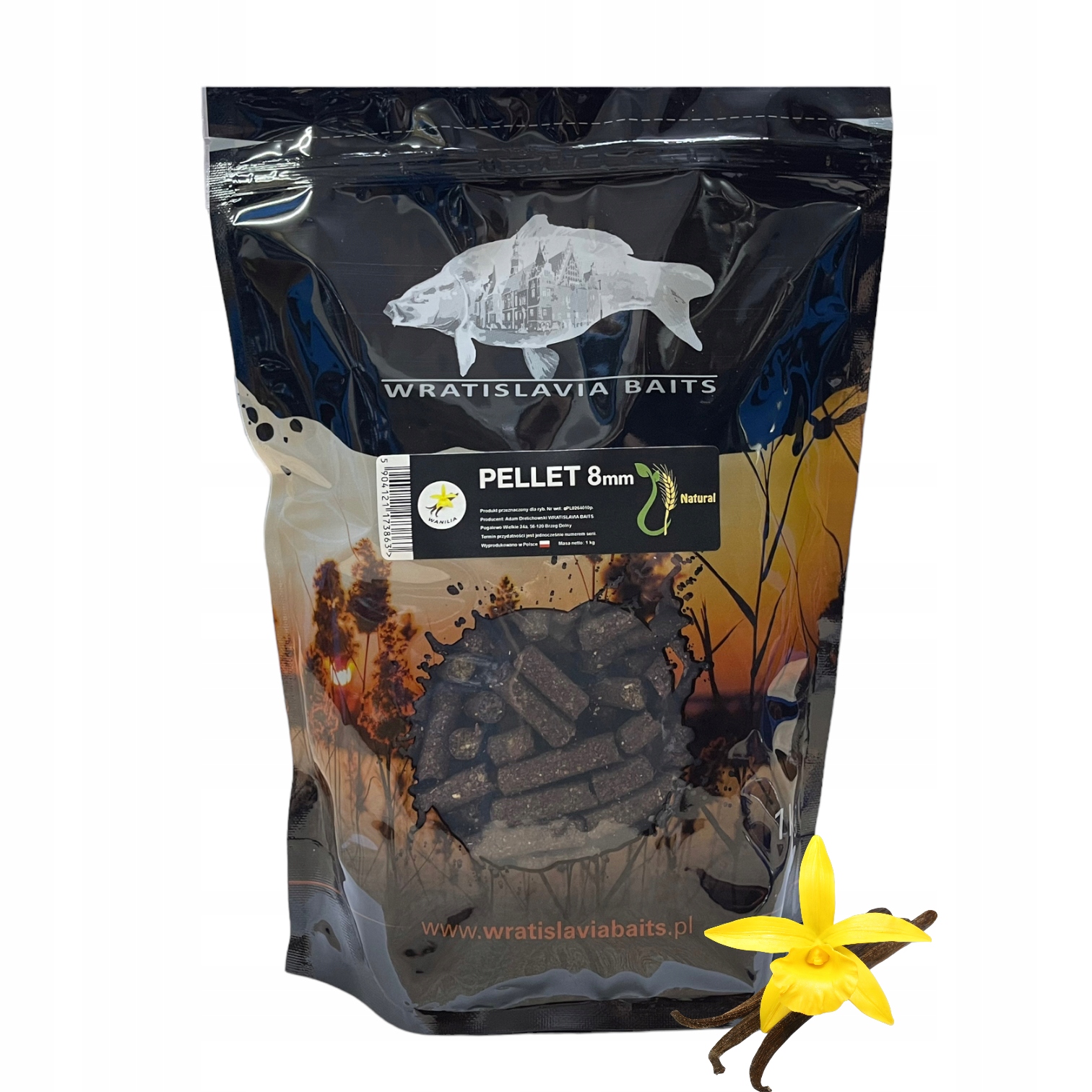 Pellet 8mm Wanilia 1kg Wratislavia Baitss, zanęta