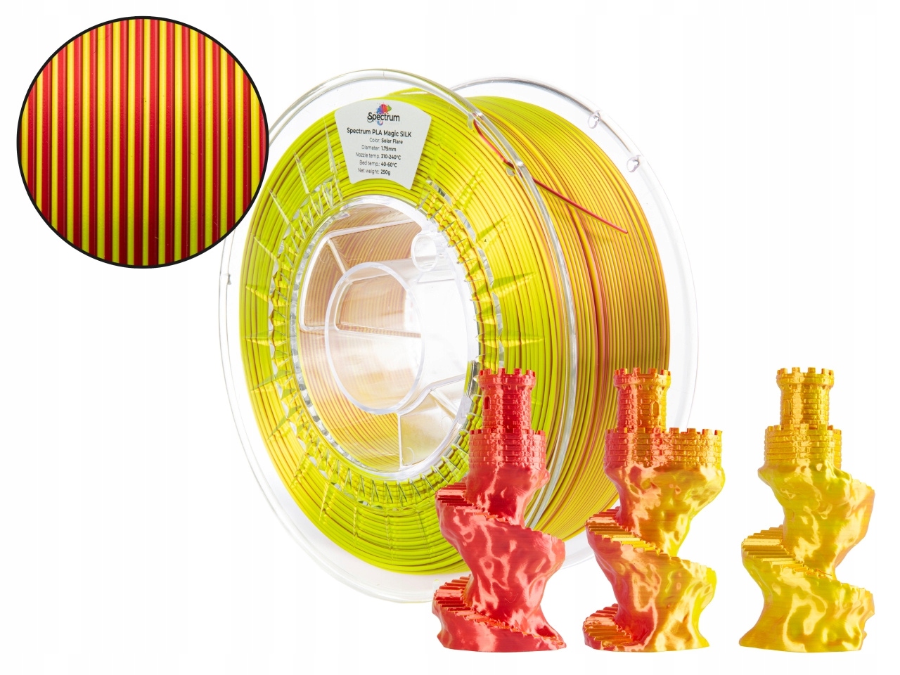 Filament Spectrum Pla Magic Silk 1,75 mm Solar Flare Červeno Žlutý 1 kg