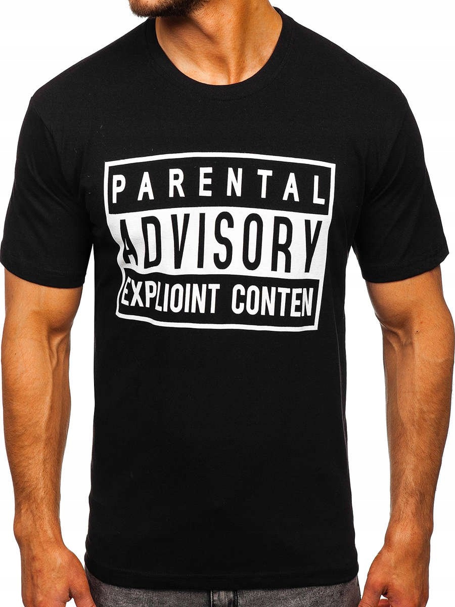 

T-shirt Męski Z Nadrukiem Czarny T003 Rozmiar_m