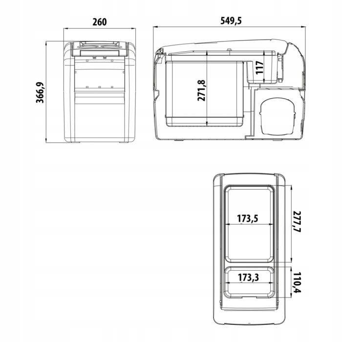 Lodowka kompresorowa do busa TIRA Waeco CDF 16 Color gray