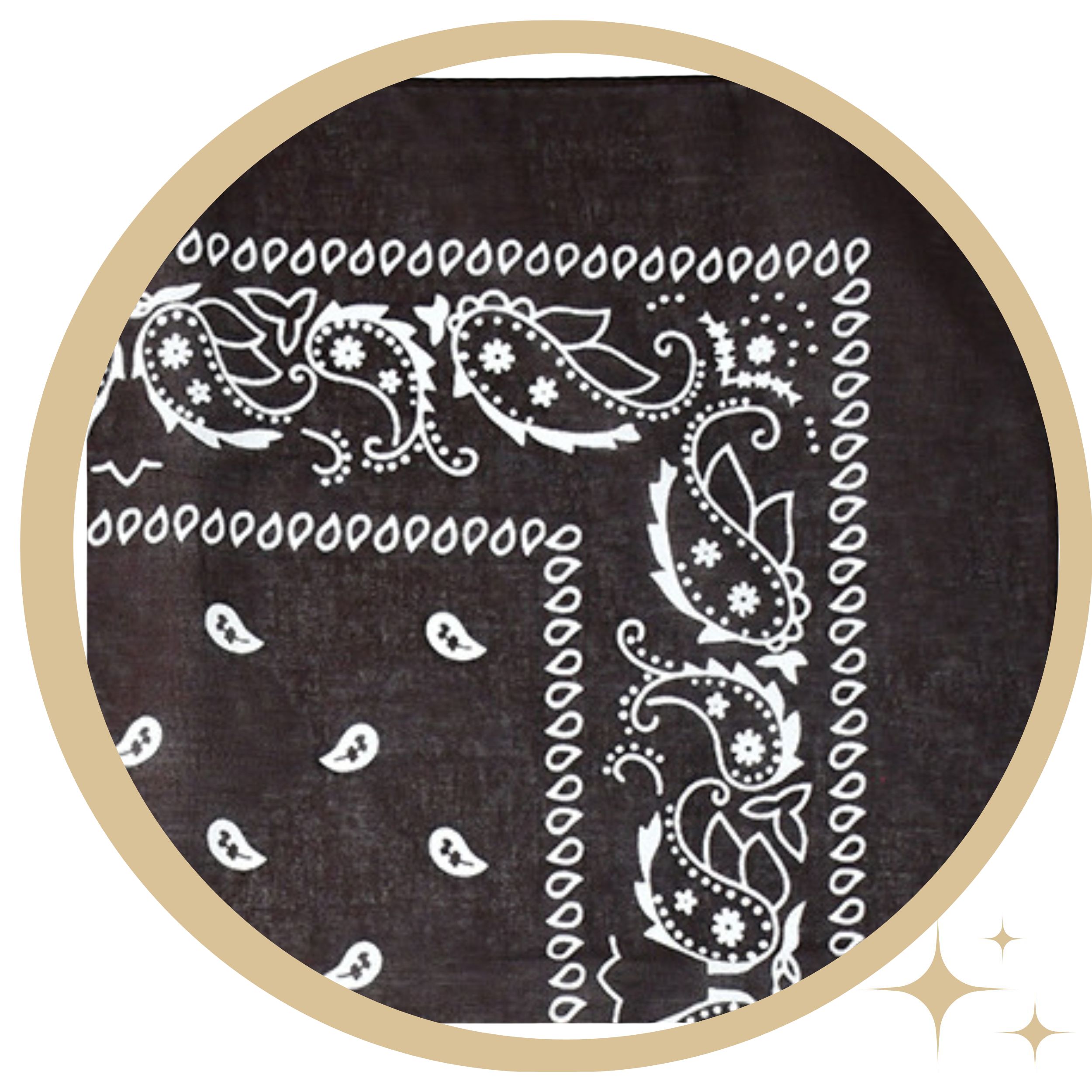 Bandana chusta BAWEŁNIANA do włosów brązowa DUŻA bandamka paisley MODNA Rodzaj bandana