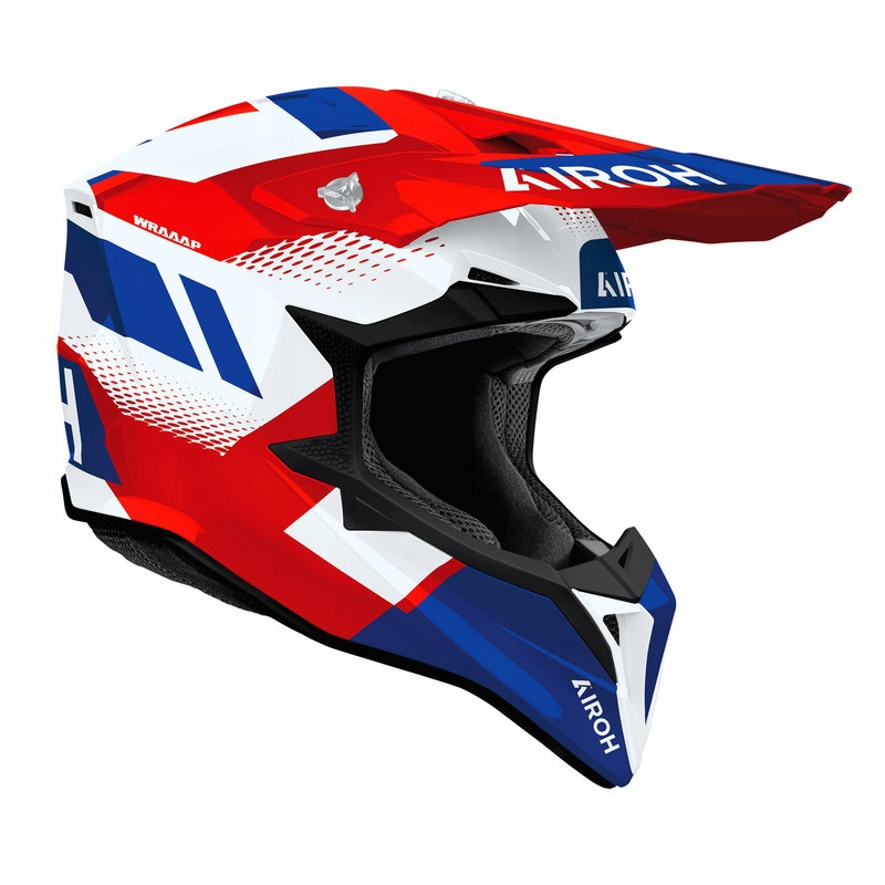 Motocyklová Prilba Cross Enduro Airoh Wraaap Vision Red Blue Gloss S