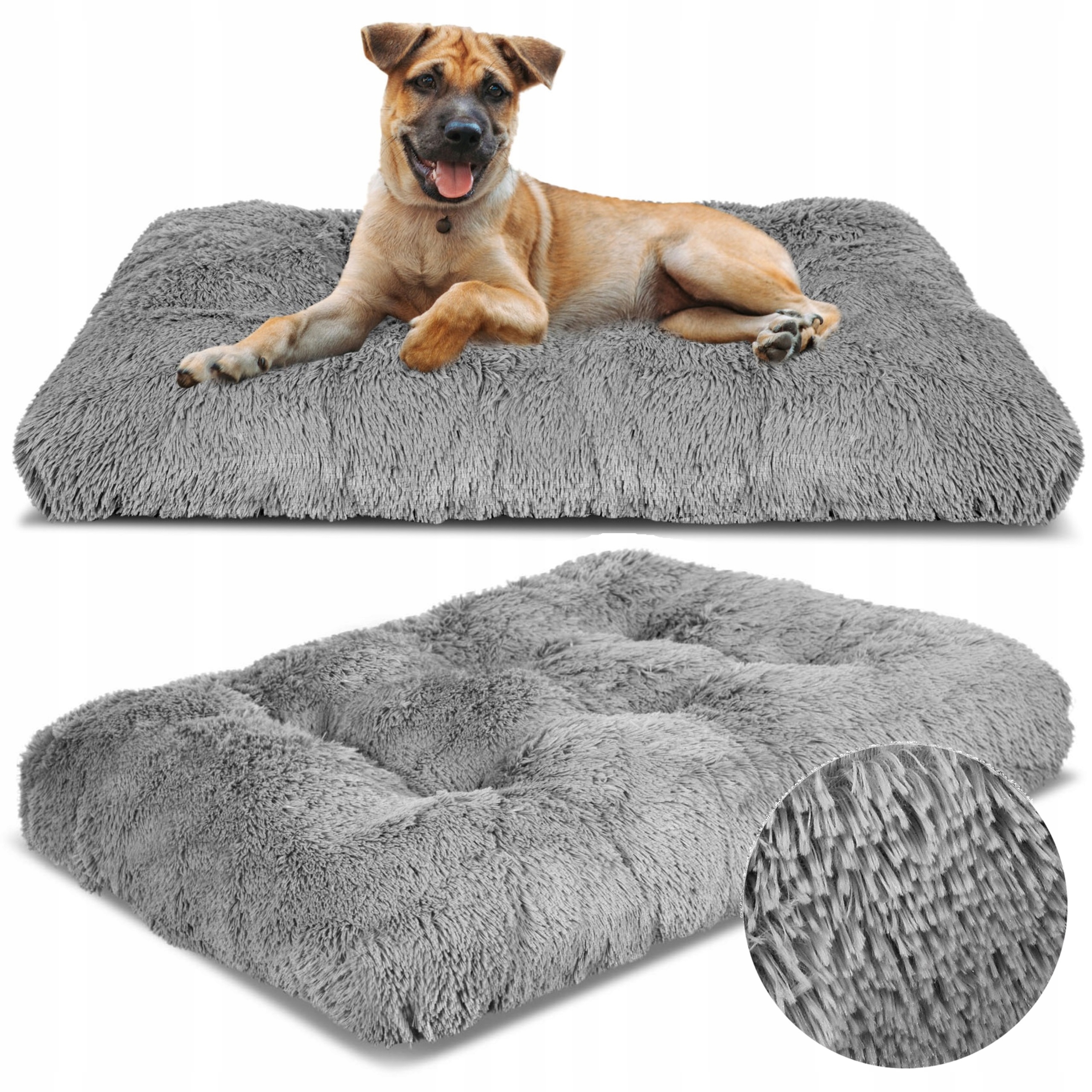 Levně Pelíšek pro psa Chlupatá Polštář Shaggy Plyšové Potah L 100x70 cm