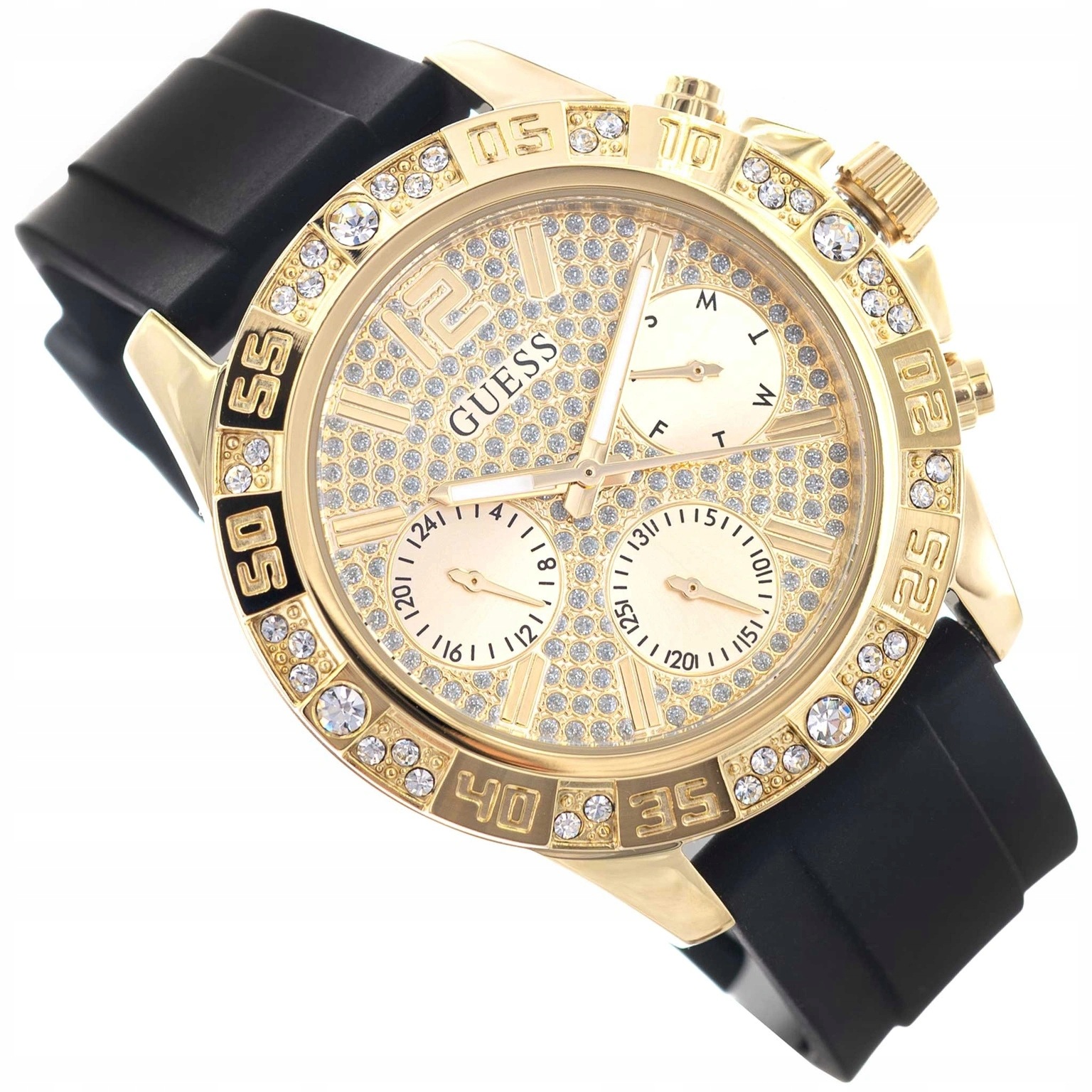 Dámské Hodinky Guess GW0772L5 Majesty Zlaté S Zirkony