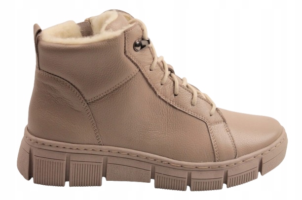 Kotníkové Boty Boty Wasak 0699 vel.37 Latte Kůže Polská firma Dobrá cena Teplé