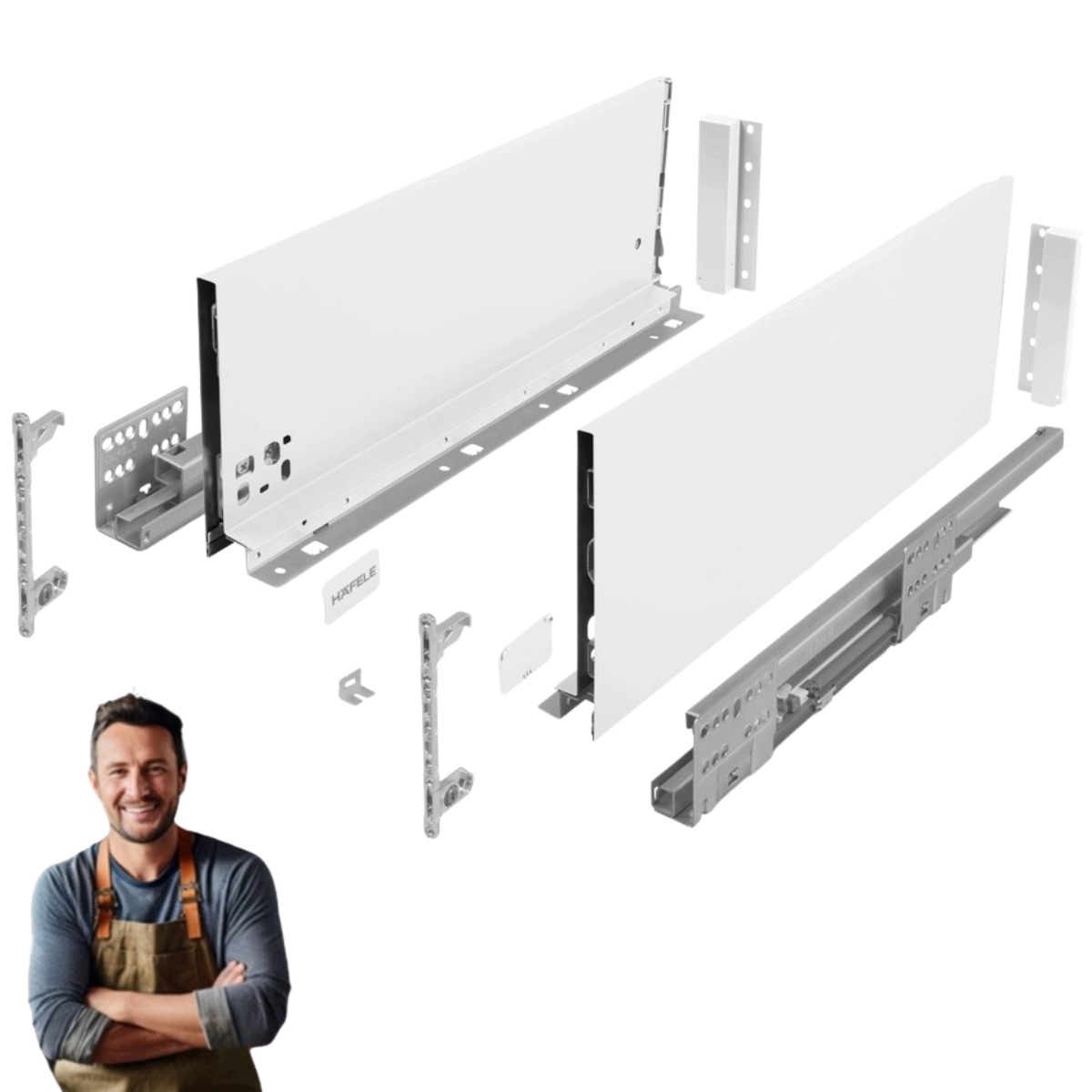Šuplík Hafele Matrix Slim 550 mm H-167 35 kg 514.14.826 Tenkostěnná bílá