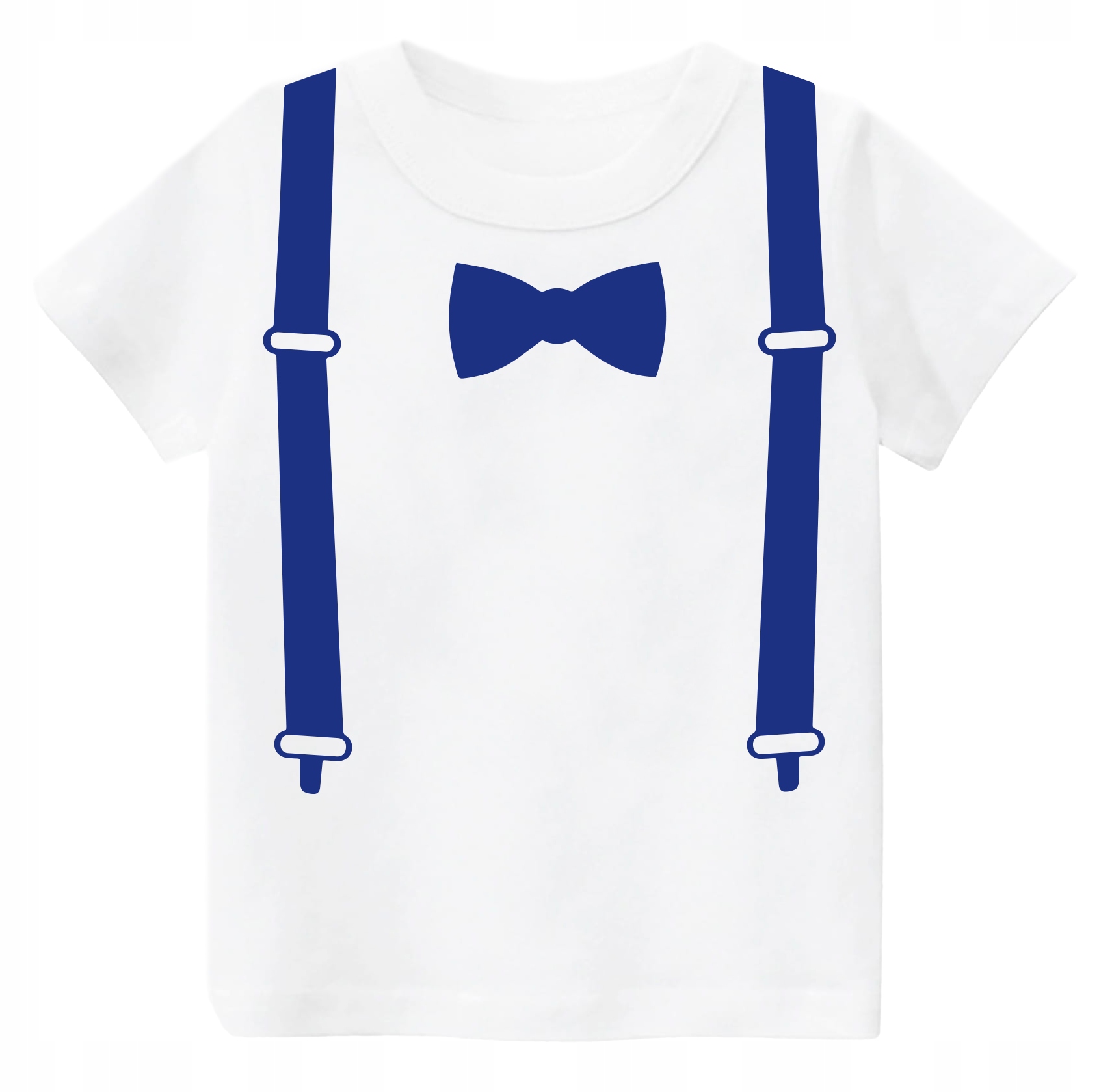 

Koszulka t-shirt z imitującym szelki i muszkę r116