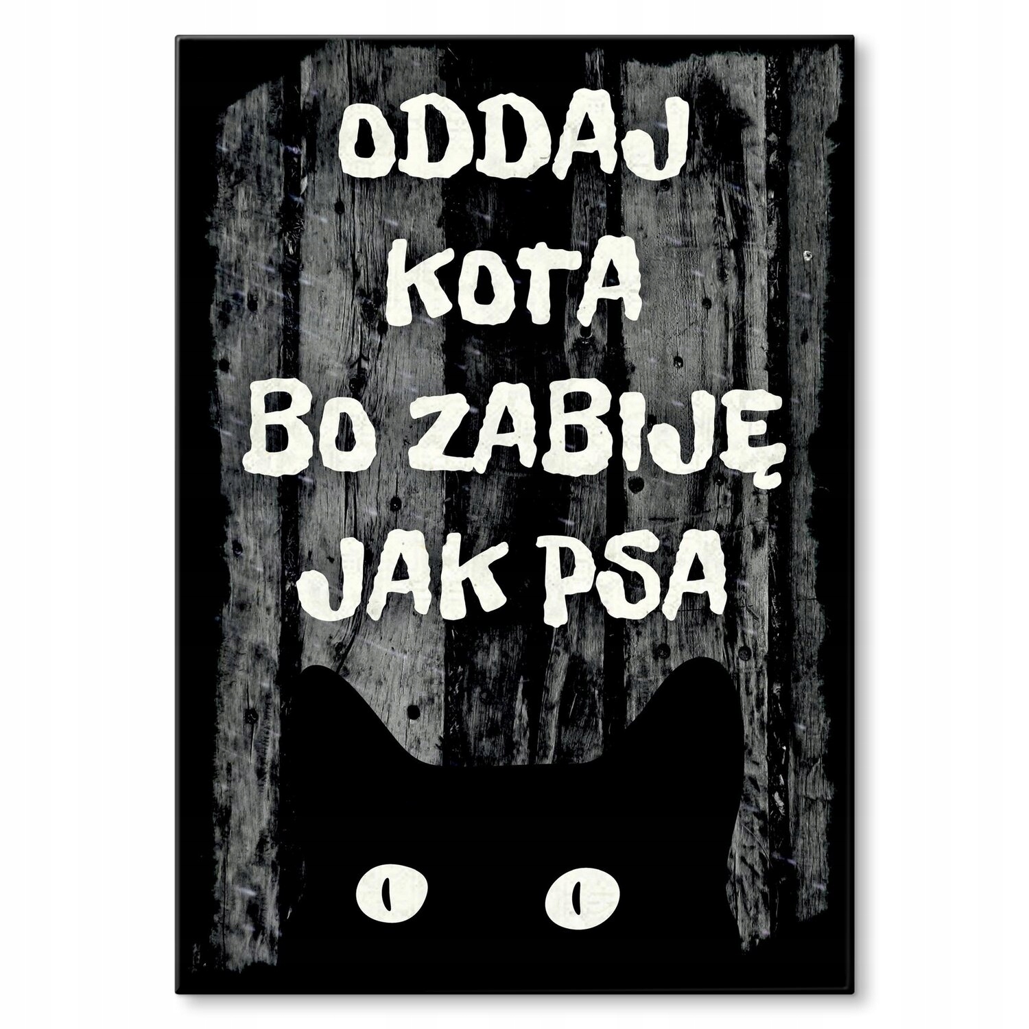 Kovový plakát Vrať kočku, protože zabiju Dárek 30 x 42 cm