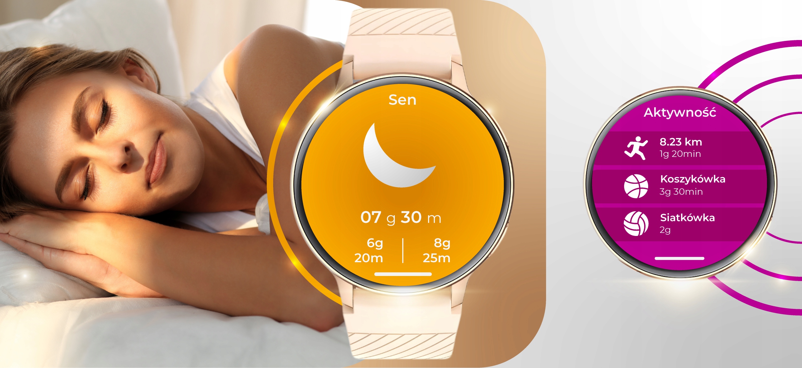 SMARTWATCH ZEGAREK DAMSKI MENU PL ROZMOWY POWIADOMIENIA PULS SPORT ZDROWIE Transmisja danych brak