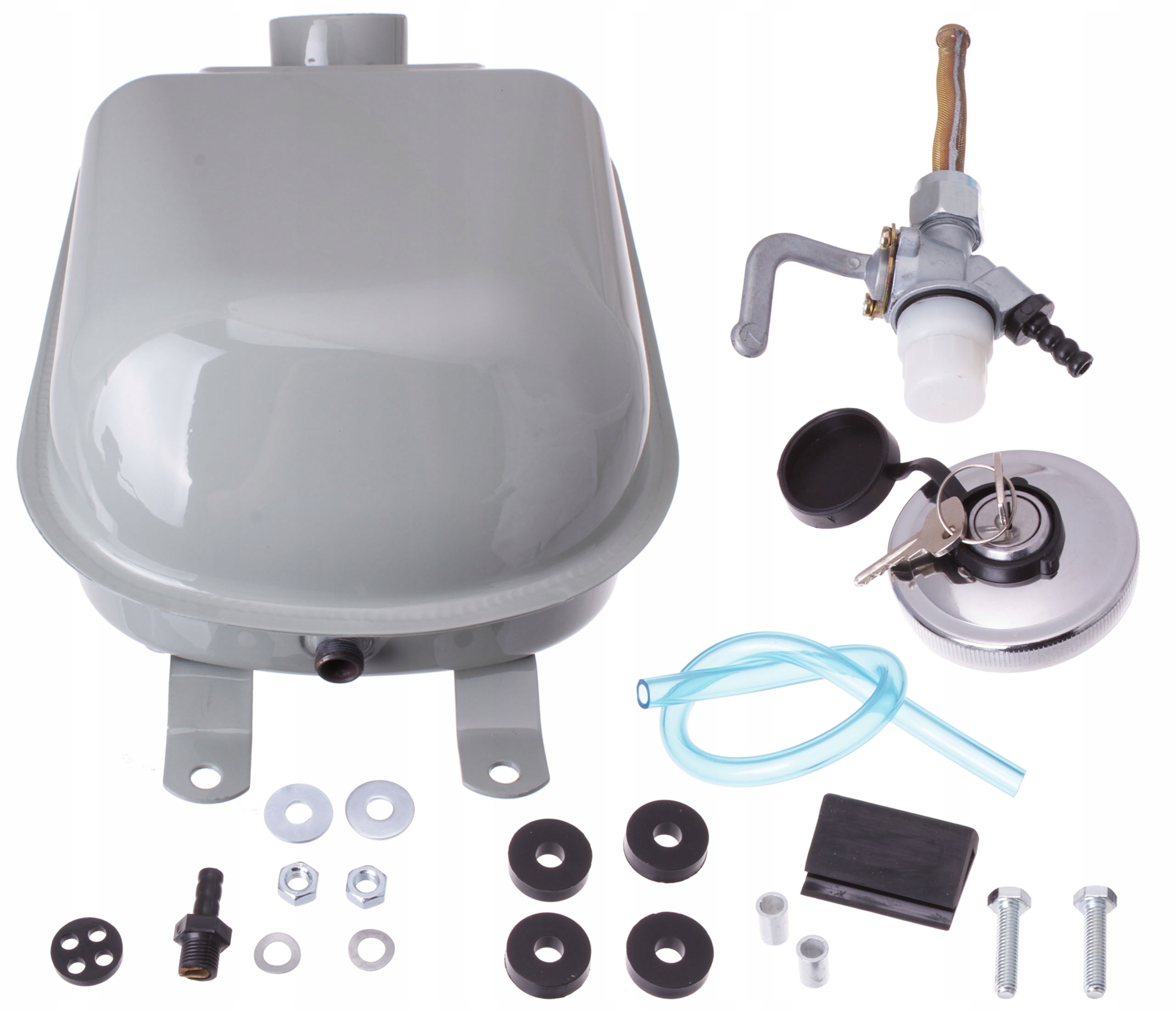 SIMSON SCHWALBE KR51/1 KR51/2 DUO 4/1 Zbiornik Paliwa Bak Korek Kranik Wąż Stan opakowania oryginalne