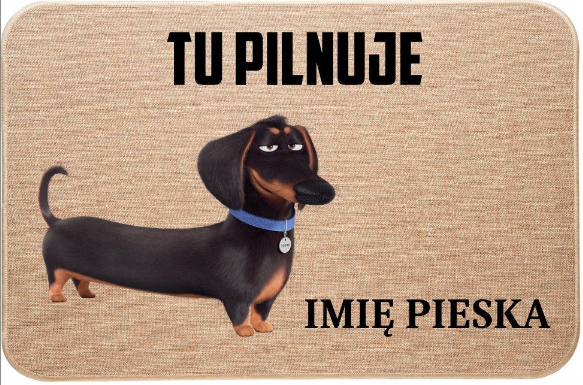 Lněná Vstupní Rohožka Tu Hlídá Jméno Psa Jezevčík Dárek