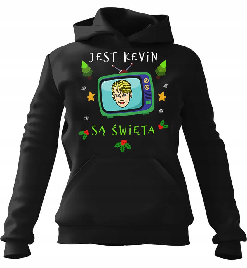 s kapucí mikina s Mikina It's Kevin It's Christmas, černá, velikost L