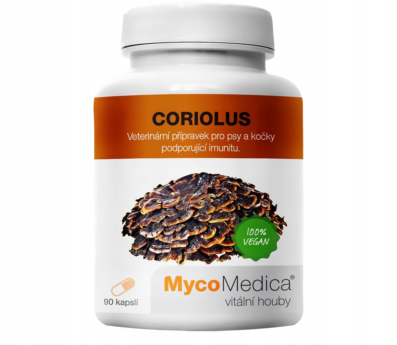 MycoMedica Coriolus extrakt, 40% polysacharidů, 90 kapslí
