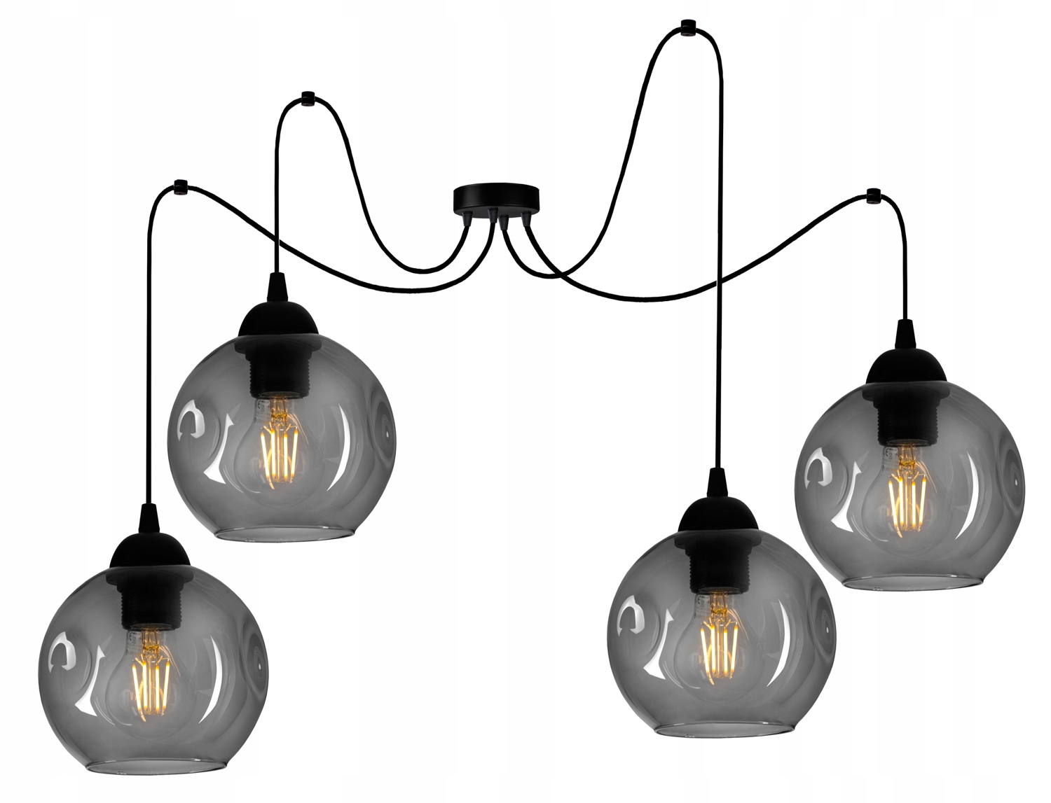 

Szklana Lampa Wisząca Sufitowa Żyrandol Pająk Kule