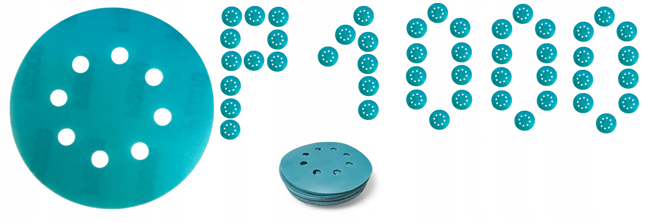 Vodní brusný papír Kruh 125 Na Suchý Zip P1000 100 Ks